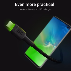 Green Cell KABGC13 – USB-A to USB-C kabelis, USB 2.0, 2 m, melns