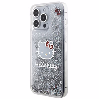 Hello Kitty šķidrā spīduma piekariņi Kitty Head viedtālruņa apvalks iPhone 15 Pro Max - sudraba