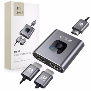 Tech-Protect HB07 HUB adapteris 2in1 HDMI 4K 60Hz - pelēks