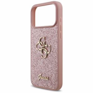 Guess Fixed Glitter Big 4G maciņš iPhone 18 Pro Max / 17 Pro Max, rozā