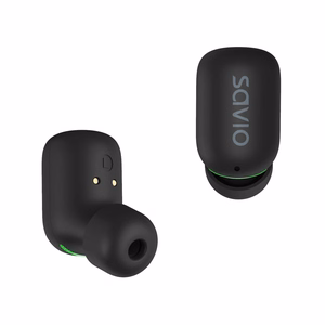 Savio TWS-09 IPX5 bezvadu in-ear austiņas mūzikai Bluetooth melnas