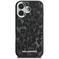 Karl Lagerfeld IML Leopard Pattern MagSafe macins iPhone 16 - melns