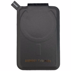 Nimmy New Big-Eye Cute Pets 2.0 Dog MagSafe magnētiskais karšu maciņš tālrunim ar statīvu – melns