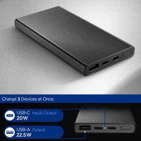 Spigen Essential EA2210 portatīvais lādētājs 10000 mAh 22.5W - melna