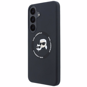 Karl Lagerfeld Silicone Karl&Choupette Heads MagSafe vāciņš Samsung Galaxy S26 FE – melns