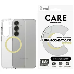 CARE by PanzerGlass Flagship Urban Combat Chardonnay QI viedtālruņa apvalks Samsung Galaxy S25+ - caurspīdīgs