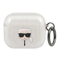 Karl Lagerfeld mirdzošs Karl's Head apvalks AirPods 3 austiņām - sudrabains