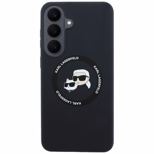 Karl Lagerfeld Silicone Karl&Choupette Heads MagSafe vāciņš Samsung Galaxy S26 FE – melns