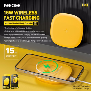 WEKOME WP-U165 Tint Series Qi bezvadu uzlādes paliktnis, 15 W, dzeltens
