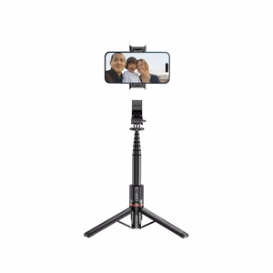 Tech-Protect L05S Bluetooth selfie nūja statīvs un LED gaisma melna