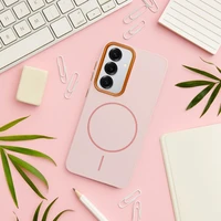 FRAME MAG COVER magnētiskais viedtālruņa apvalks, saderīgs ar MagSafe, paredzēts SAMSUNG A36, rozā