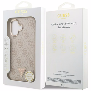 Guess 4G Triangle Logo Magnētiskais viedtālruņa apvalks iPhone 17 - rozā zelts
