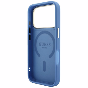 Guess Embossed 4G Classic MagSafe maciņš iPhone 17 Pro Max / 18 Pro Max, zils