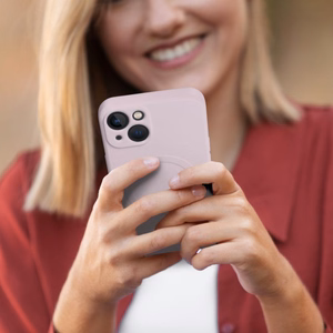 SILICONE MAG COVER viedtālruņa apvalks, saderīgs ar MagSafe, IPHONE 13 rozā