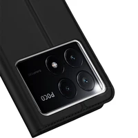 Dux Ducis Skin Pro viedtālruņa apvalks Xiaomi Poco X6 Pro 5G / Redmi K70E ar atloku un karšu nodalījumu - melns