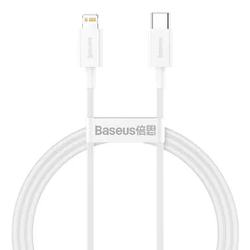 Baseus kabelis Superior PD USB-C - Lightning 1,0 m balts 20W