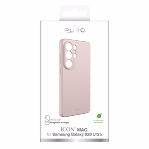 Puro ICON MAG aizsargmaciņš priekš Samsung Galaxy S26 Ultra silikona saderīgs ar MagSafe - rozā