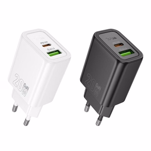 Lādētājs Hoco USB-A + USB-C QC3.0 PD 3A 20W N61 melns