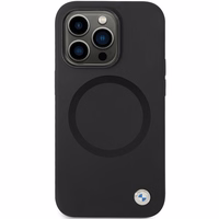 BMW BMHMP14XSILBK2 viedtālruņa apvalks iPhone 14 Pro Max 6.7" - melns Signature Liquid Silicone MagSafe