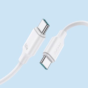 Joyroom Long-Lasting Series A9 USB-C / USB-C PD QC kabelis 60W 3A 1m - balts