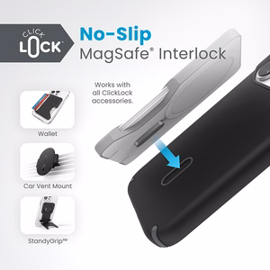 Speck Presidio2 Pro ClickLock MagSafe vāciņš ierīcei iPhone 15 Pro, melnā un slānekļpelēkā krāsā