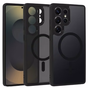 Pilnīgs matēts Mag vāks viedtālrunim Samsung Galaxy S25 Ultra - melns