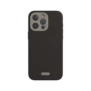 Moshi Napa MagSafe augstākās kvalitātes vegānās ādas vāciņš ierīcei iPhone 15 Pro Max, “Midnight Black” krāsā