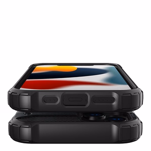 Hibrīda bruņu viedtālruņa apvalks izturīgs aizsargvāks iPhone 13 mini zelta