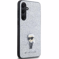 Karl Lagerfeld Fiksēts Mirdzošs Ikonik Logo Metal Pin viedtālruņa apvalks Samsung Galaxy A35 - sudraba