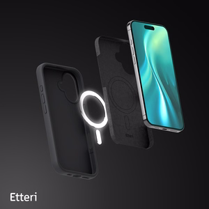 Etteri Silikona mag futrālis iPhone 16 Plus 6,7" melns
