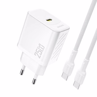 Dudao A27CEU PD 25W GaN SB-C Wall Lādētājs with USB-C Kabelis - Balts