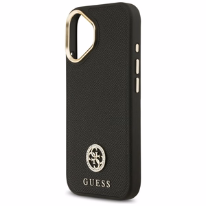 Guess Graudains Strass Logotips Magnētiskais viedtālruņa apvalks iPhone 17 - melns