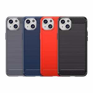 Elastīgs oglekļa raksta viedtālruņa apvalks iPhone 15 Plus Carbon Case - melns