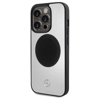 Mercedes Ādas&Alu Magnētiskais viedtālruņa apvalks iPhone 15 Pro - sudraba