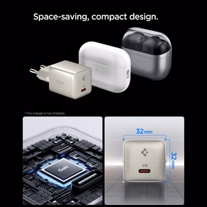 Spigen Essential EE301EU 1 porta 30 W sienas lādētājs – titāna krāsā