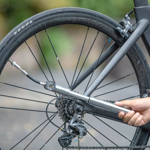 Rockbros JG-PB-004 viegls velosipēda pumpis ar manometru – krāsa: melna