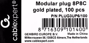 Cablexpert PLUG3UP6/100 vadu savienotājs caurspīdīgs