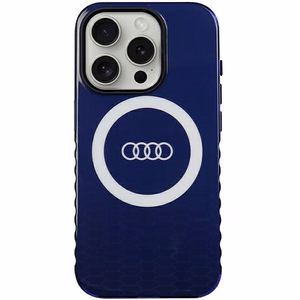 Audi IML Magnētiskais apvalks viedtālrunim iPhone 15 Pro ar lielu logotipu - zils