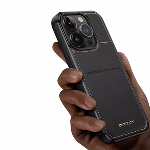 3in1 Maciņa apvalks ar statīvu iPhone 13 Pro MagSafe RFID Bloķētājs Dux Ducis Rafi Mag - melns