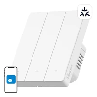 SONOFF M5-3C-80W WiFi Matter viedais sienas slēdzis (3 kanāli, rāmim)