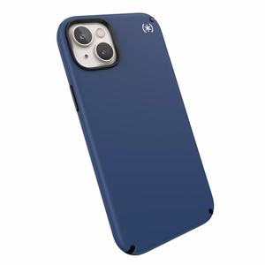 Speck Presidio2 Pro vāciņš ierīcei iPhone 15 Plus / 14 Plus, ar Microban pretmikrobu aizsardzību, “Coastal Blue / Black / White” krāsu kombinācija