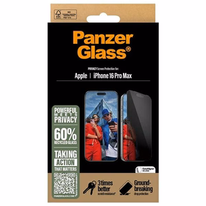 PanzerGlass privātuma aizsargstikls iPhone 16 Pro Max 6.9" īpaši plats P2864
