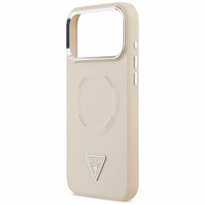 Guess Triangle Logo MagSafe Maciņš for iPhone 17 Pro - bēšs