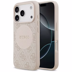 Guess 4G Circle Classic Logo MagSafe Чехол для iPhone 17 Pro - розовый