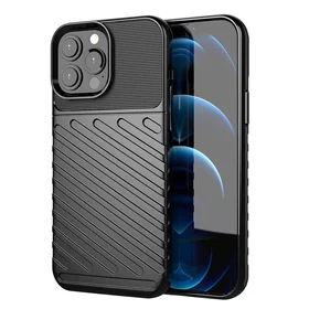 Thunder apvalks elastīgs izturīgs robusts pārsegs TPU apvalks iPhone 13 Pro Max melns