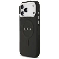 Guess Classic Logo Magnētiskais viedtālruņa apvalks iPhone 17 Pro Max - melns