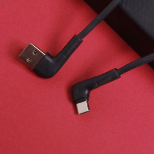 Maxlife MXUC-09 leņķa kabelis USB - USB-C 2,0 m 3A melns