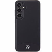 Mercedes ādas Textured & Plain magnētiskais viedtālruņa apvalks Samsung Galaxy S24+ - melns