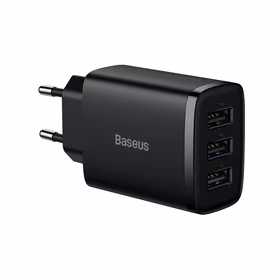 Baseus lādētājs Compact 3 x USB melns 17w