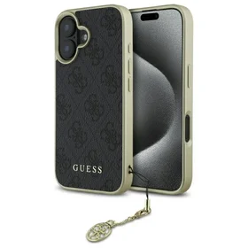 Guess 4G Charms Kolekcijas viedtālruņa apvalks iPhone 16 - melns